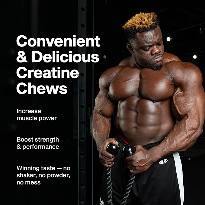 MuscleTech Creatine Chews - Creapure Monohydrate Supplement for Muscle Recovery Muscle Builder &amp Energy Boost - Pre Workout Supplement for Men &amp Women - 90 Chewable Candies Boogieman Punch