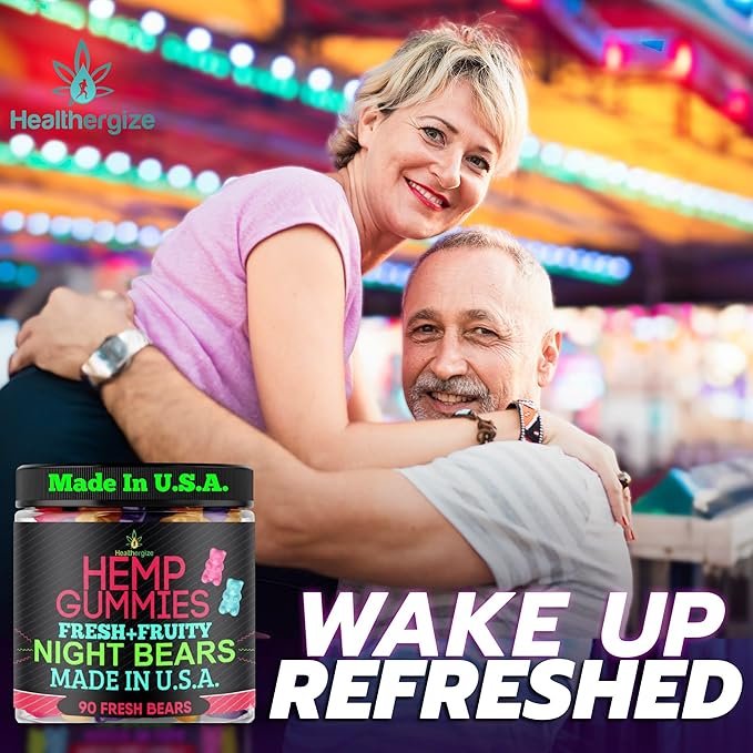 Hemp Gummies for Sleep-Calm Relaxation Fruity Gummy Bears Edibles Restful Bedtime-Natural Hemp Oil Omega Candy-Made in USA-90 Count