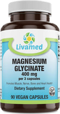 Livamed - Magnesium Glycinate 400 mg Veg Caps 90 Count