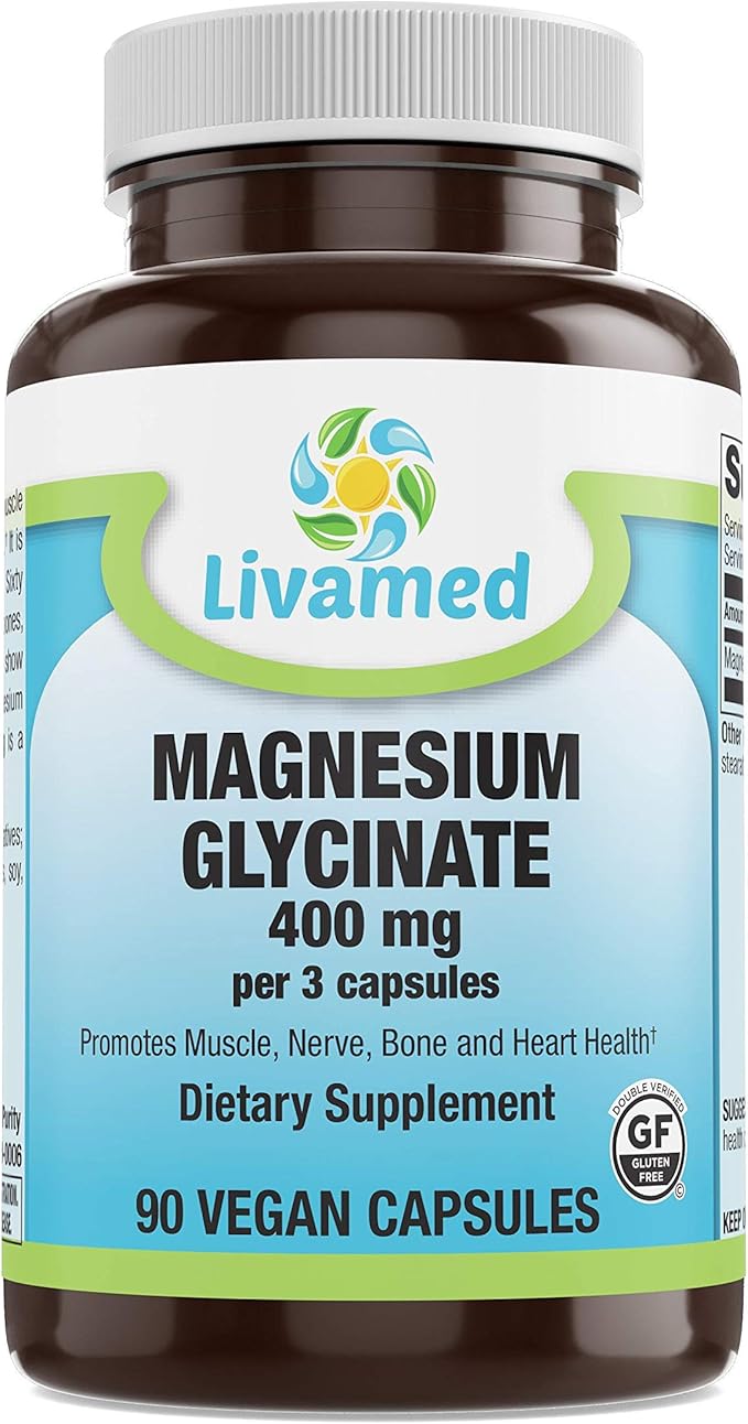 Livamed - Magnesium Glycinate 400 mg Veg Caps 90 Count