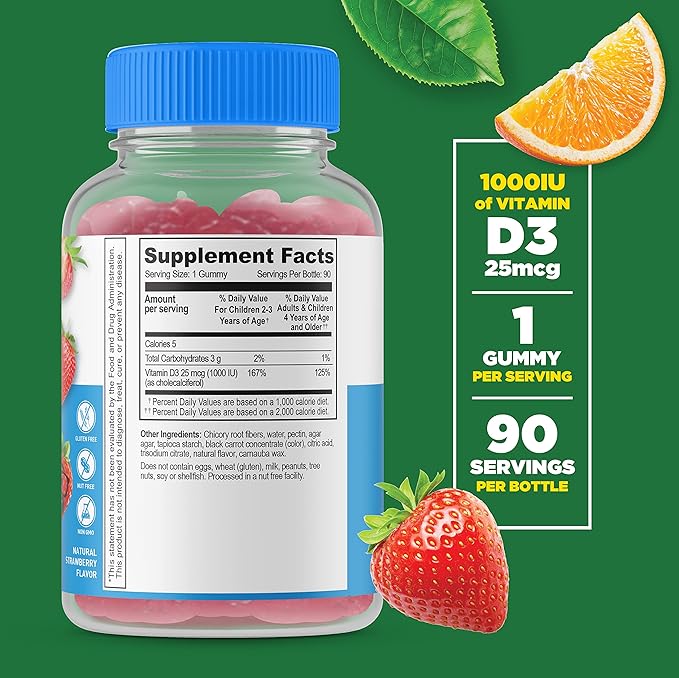 Lifeable Sugar Free Vitamin B12 Kids + Vitamin D Kids Gummies Bundle - Great Tasting Vitamin Supplement Gluten Free GMO Free Chewable Gummy