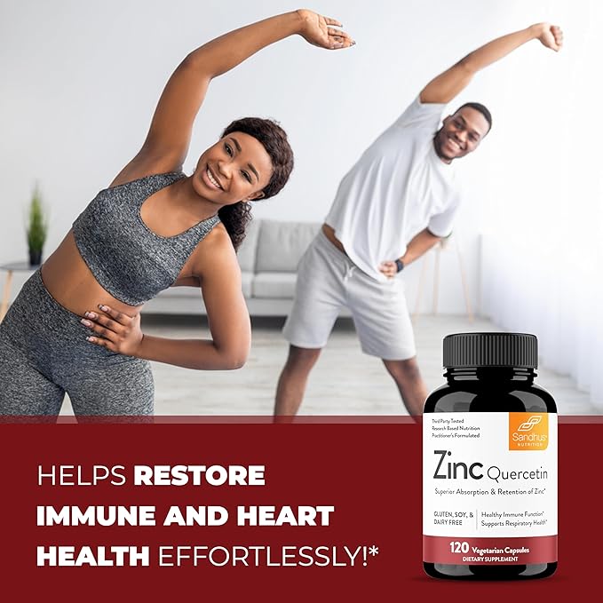 Sandhu's Zinc Quercetin 120 Count (Pack of 2) &amp Sleep 60 Capsules –Non-Habit Forming 5-in-1 Sleep Aid Supplement| Supports Immune Health &amp Aids Restful Sleep