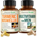 Boswellia Turmeric Curcumin Supplement + Multivitamin for Men Bundle – Supports Joint Health &amp Complete Daily Wellness – with Ginger Root Organic Turmeric Powder Methylated Vitamin B12 Zinc &am