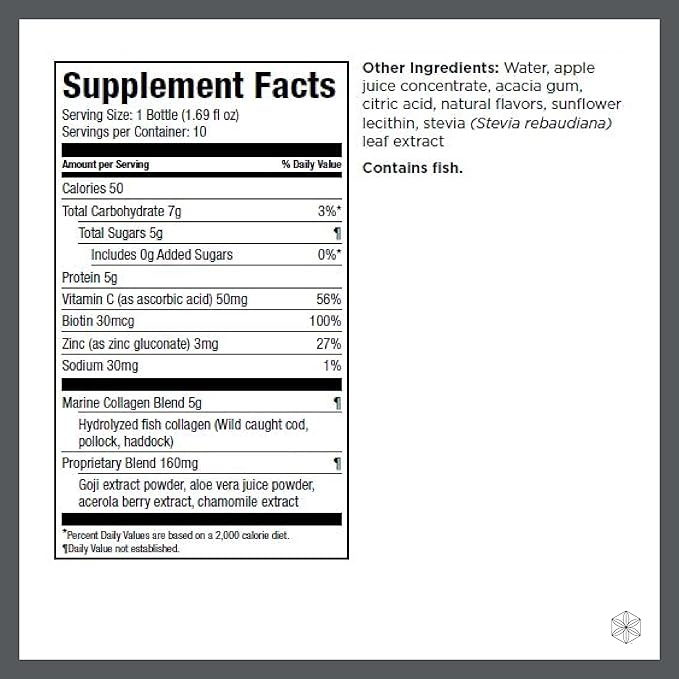 Isagenix Collagen Elixir - Drink with Marine Collagen Peptides - Support a Youthful Appearance with Vitamin C Zinc &amp Biotin - 10 Bottles (1 Box)