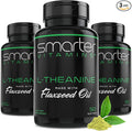 (3 Pack) Smarter L-Theanine 250mg Supplement in Non-GMO Flaxseed Oil 150 Liquid Softgels