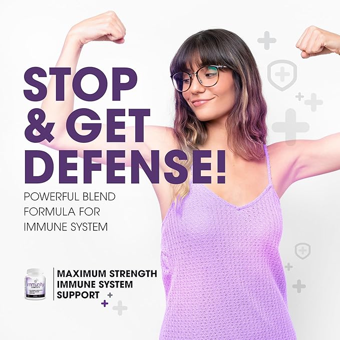 Immunity Complete - 20-in-1 Immune System Booster Formula with Cat's Claw Quercetin Vitamin C and Olive Leaf Extract 60ct