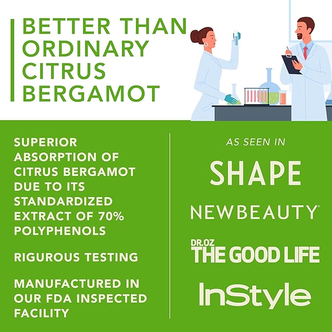 Citrus Bergamot Supplement 1200mg Highly Concentrated to 70% Polyphenols - Pure Bergamot Extract for Heart Health Immunity Antioxidant - 60 Veggie Capsules Made in USA
