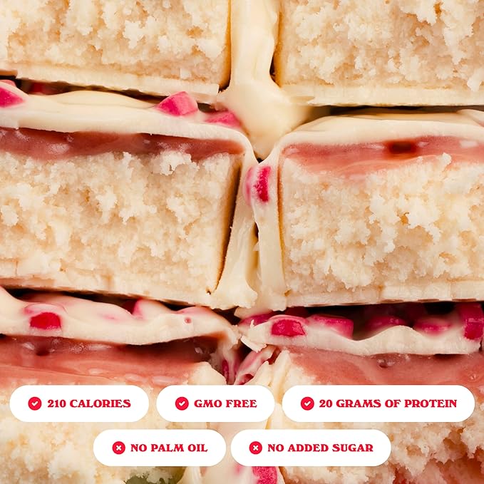 Barebells Protein Bars Peppermint Bark – 24 Count (Pack of 2) 20g Protein Creamy Vanilla Nougat with 1g Sugar White Chocolate Coated Snack for Breakfast or Post-Workout