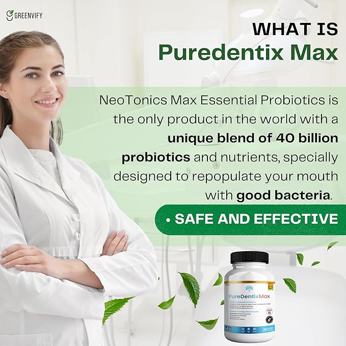 DentimPure Max Extra Strength Probiotic Supplement with 40 Billion CFU – Supports Teeth Gums Ear Nose Throat &amp Digestive Health – 60 Capsules (2)