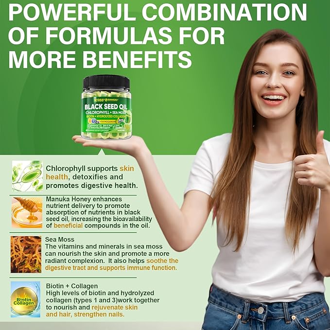 NEVISS Vegan Multivitamin for Women Men with Iron + Black Seed Oil Gummies