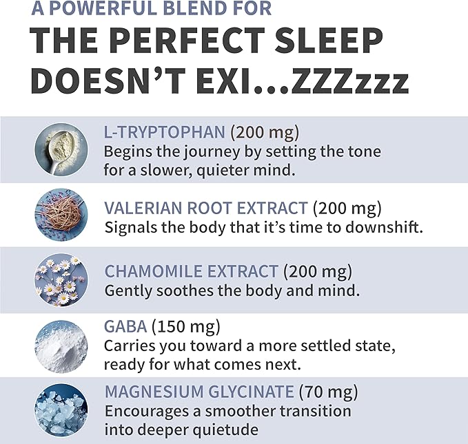 12-in-1 Sleep Support Capsules - Melatonin-Free Non-Habit Forming Sleep Supplement with a Balanced Blend of Magnesium Ashwagandha L-Tryptophan Valerian Root GABA 5-HTP (90 Capsules Pack of 2)
