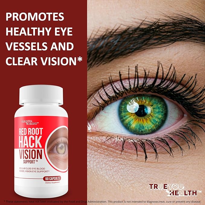 Red Root Hack Vision Supplement - Our Best Eye Pills for Ocular Clog - Vision Eye Vitamins to Improve Eyesight - Our Best Bloodflow Vision Pills Sight Care Formula with Vitamin A Lutein Zeaxanthin