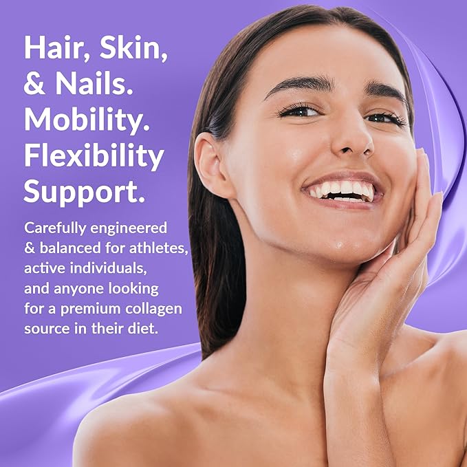 Granite Supplements Collagen Peptides Powder - Hair Skin and Nails Vitamins with Type I II III V X Hydrolyzed Collagen Peptides for Nail Growth Bone Mobility &amp Joint Support (16oz)