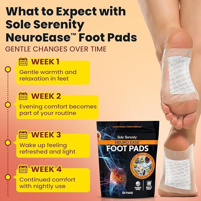 Sole Serenity 2 Pack NeuroEase &amp Good Night Foot Pads Bundle - Natural Overnight Foot Pads for Relaxation Comfort &amp Nightly Self-Care