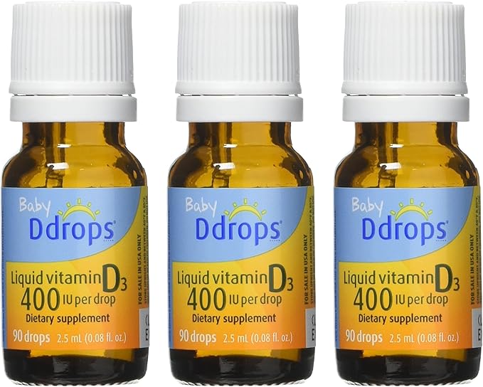 Ddrops Baby 400 Iu Vitamin D3 Drops 90 Count (Pack of 3)
