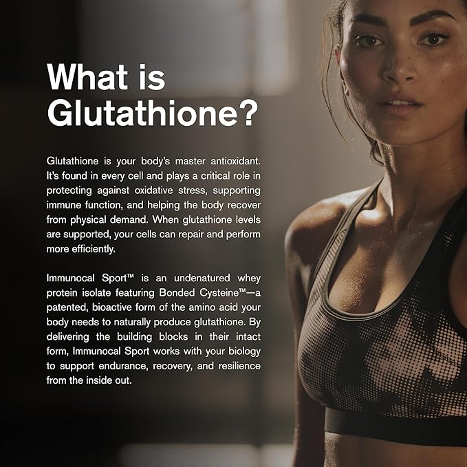 Immunocal Sport Whey Protein Isolate – Glutathione Precursor Fast Absorbing BCAA Optimal Recovery + All Day Energy Support | Fat-Free Sugar-Free Lactose-Intolerant Friendly | 30 Servings
