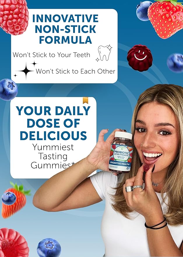 Lunakai USA Made Probiotic Gummies - 5 Billion CFUs Vegan Non-GMO Gluten-Free - Digestive &amp Immune Support for Women &amp Men - 6 Pack