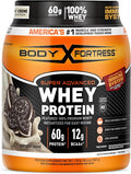Body Fortress Super Advanced Whey Protein Powder Cookies N’ Creme 60g Protein &amp 12g BCAAs Per 2 Scoops Muscle Gain &amp Recovery Immune Support with Vitamins C &amp D 1.78lbs (Packaging May