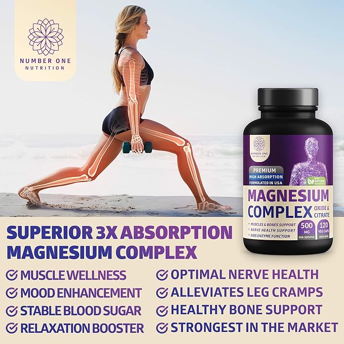 N1N Premium Magnesium Complex and Men's Multivitamins All Natural Supplements to Improve Energy Immunity and Support Bone Muscle and Nerve Function 2 Pack Bundle