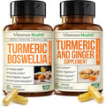 Turmeric Supplement Bundle – 2-Pack Organic Turmeric Curcumin Supplement with 95% Curcuminoids + 65% Boswellia Extract Ginger Root &amp Black Pepper (BioPerine) – High Absorption – 2 x 60 Vegan Caps