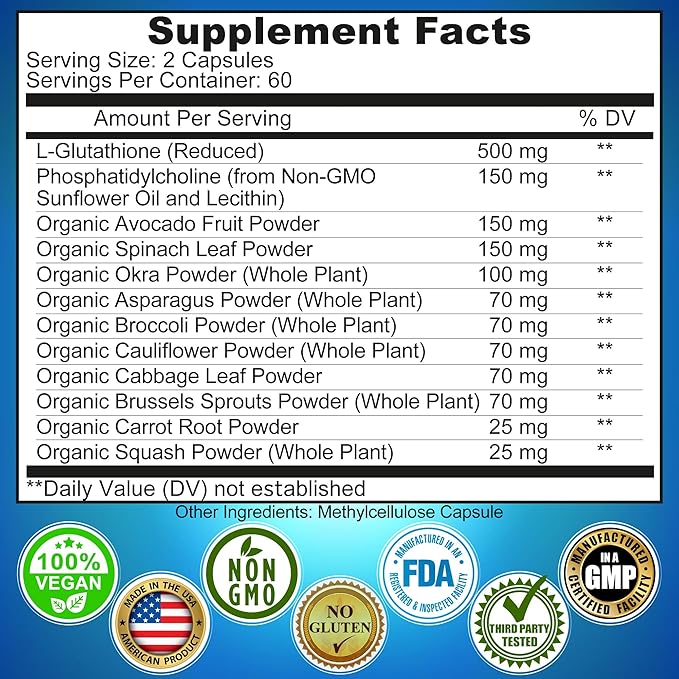 Liposomal Glutathione 500mg &amp Quercetin with Bromelain Zinc and Vitamin C – Antioxidant &amp Immune Support Bundle with Organic Whole Food Blends – Vegan Non-GMO Respiratory Health Formula