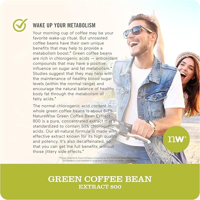 NatureWise [1] Green Coffee Bean Extract - Vegan Non-GMO - 60 Capsules[30-Day Supply] + (Pack of 2) Magnesium Glycinate 625mg - Chelated Magnesium - 30 Capsules[30-Day Supply]