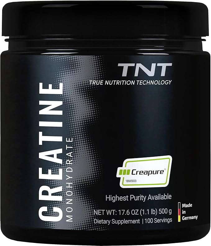 TNT Creapure® Creatine Monohydrate Powder (100 Servings) • Made in Germany • 5g per Serving • Supports Strength Endurance &amp Cognitive Energy* • Micronized Vegan 99.99% Pure