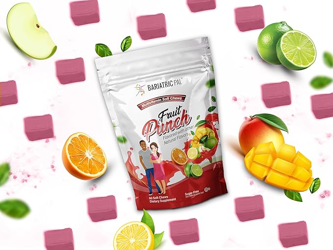 BariatricPal Iron-Free Multivitamin Soft Chew - Fruit Punch (60 Count)