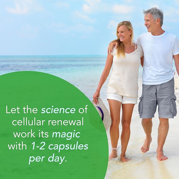 New Earth Renew - Support Cellular Health &amp Healthy Aging | Stem Cell Support Supplement with Antioxidants Superfoods &amp Vitamin D3-60 Capsules