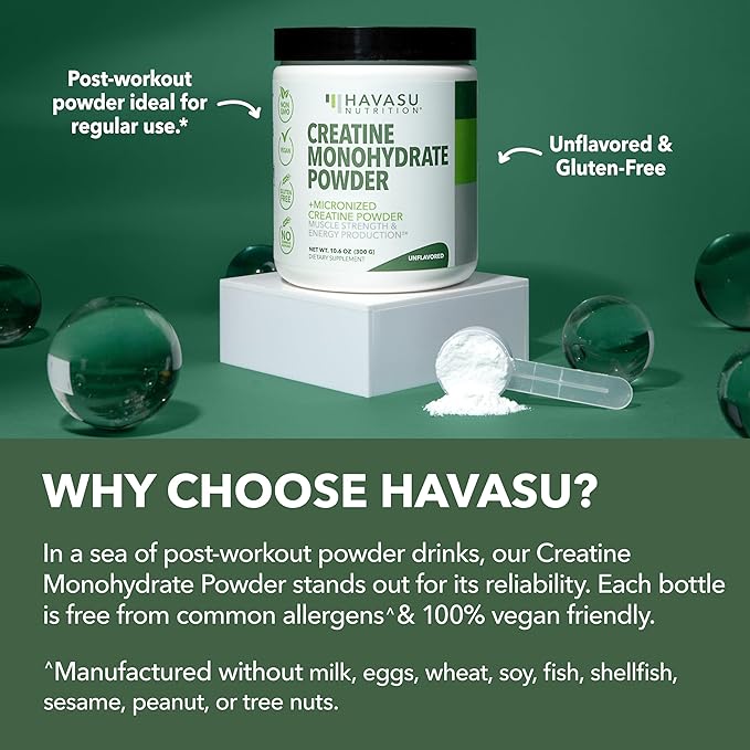 HAVASU NUTRITION Creatine Powder + L-Arginine and Pine Bark: Performance and Recovery Bundle