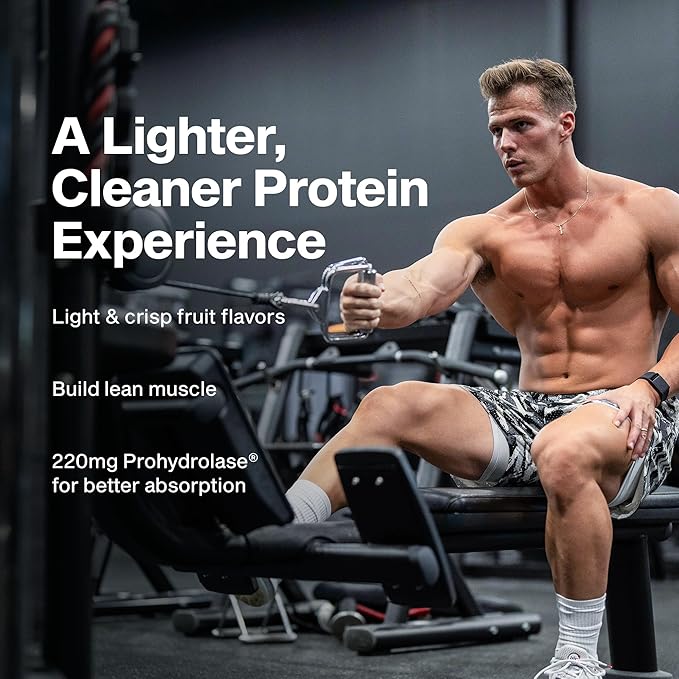 MuscleTech Whey Protein Powder Clear Whey Protein Isolate Whey Isolate Protein Powder for Women &amp Men Clear Protein Drink 22g of Protein 90 Calories Lemon Berry Blizzard 1.1lb(19 Servings)