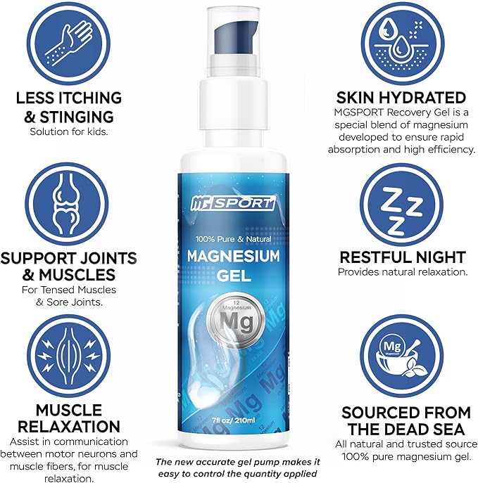 High Absorption Magnesium Supplement (100 Count) and Gel for Leg Cramps and Sore Muscles