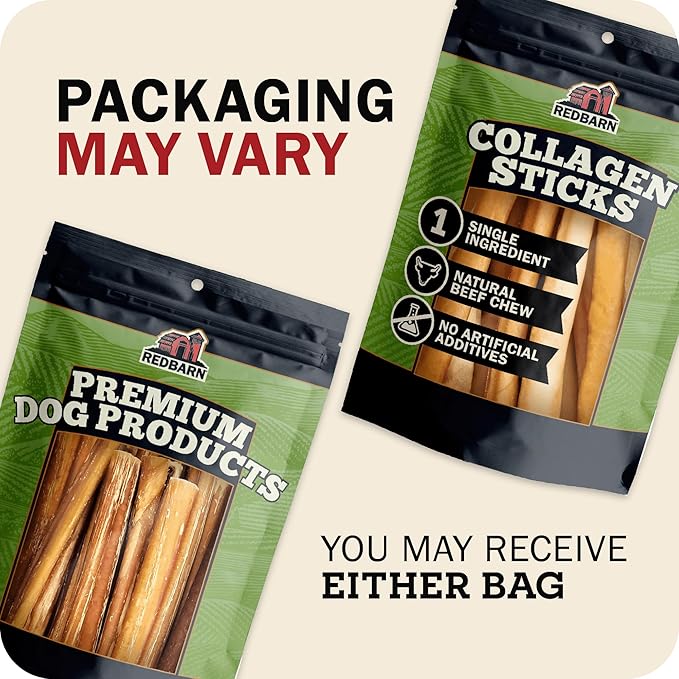 Redbarn Pet Products Redbarn Natural 12 Beef Collagen Braids - Case of 20 Sticks - Long Lasting Low-Odor Alternative to Rawhide &amp Bully Sticks -Single Ingredient Chew for Medium Large Dogs