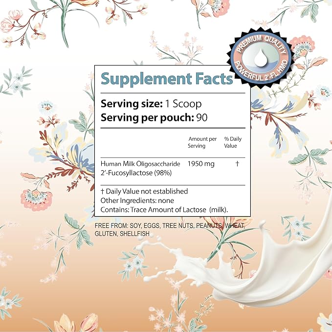 Mother's 2'-FL HMO Infant Prebiotic Powder - Gut Health&amp Immune Support Supplement 90g Vegan Non-GMO