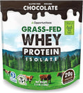 Opportuniteas Grass Fed Chocolate Whey Isolate Protein Powder – 20 g Protein Heavy-Metal Tested Made with Organic Cacao &amp Organic Cane Sugar Non-GMO Hormone-Free Sourced from Ireland 2.5 lb