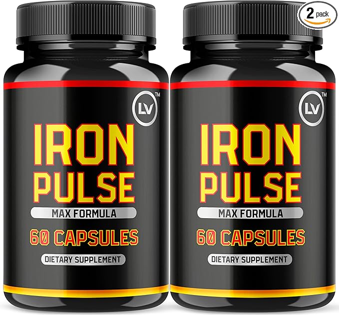 (2 Pack) IronPulse Capsules Iron Pulse Capsules Max Formula IronPulse Support IronPulse Pills Iron Pulse Support Pills 120 Capsules for 2 Months