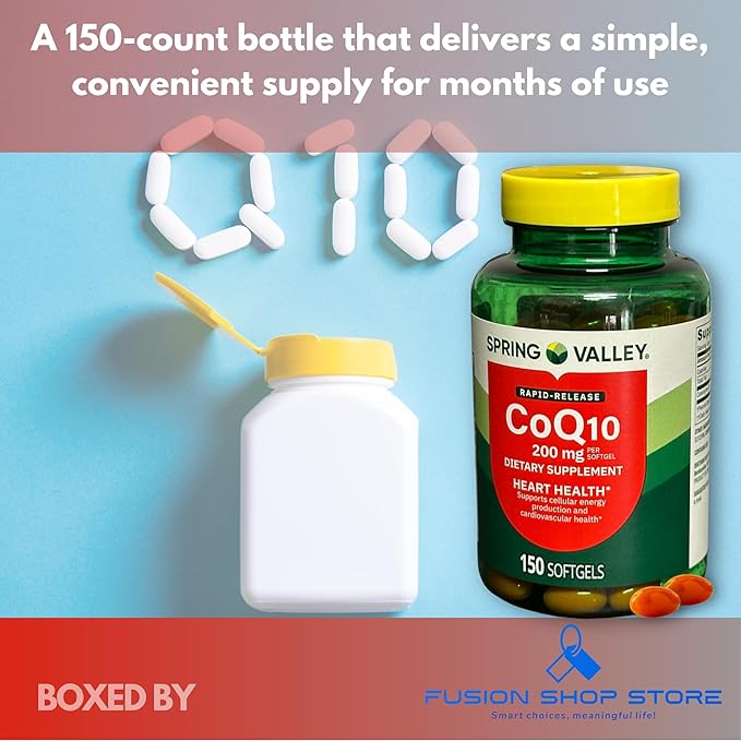 CoQ10 200mg- Rapid Release Softgels 150Ct (Pack of 1) Boxed by Fusion Shop Store