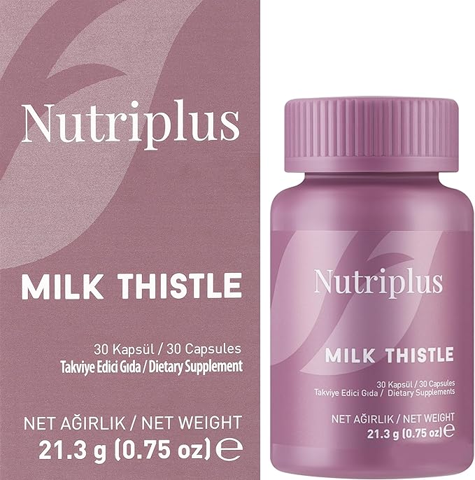 FARMASi Nutriplus Milk Thistle - Silymarin Extract Vegan Herbal Supplement 30 Capsules
