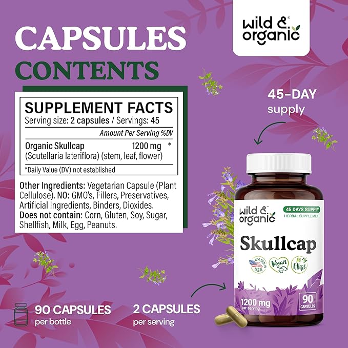 Wild &amp Organic Schisandra 90 Capsules &amp Skullcap 90 Capsules