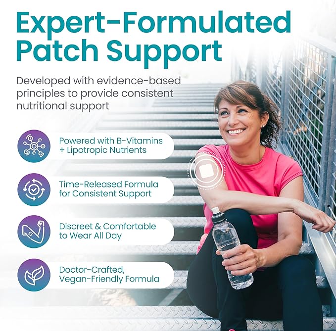 LipoPatch Super MIC B12 – Daily Lipotropic &amp B-Vitamin Wellness with Methionine Inositol &amp Choline – Easy Peel-on Patch + Online Lifestyle Guidance