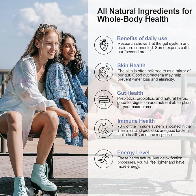 Probiotics for Women and Men 300 Billion CFU 24 Strains Probiotics + 15 Organic Herbs Prebiotics Blend Shelf Stable Gut Health Supplement for Digestive Immune &amp Whole-Body Health 4 Month Supply