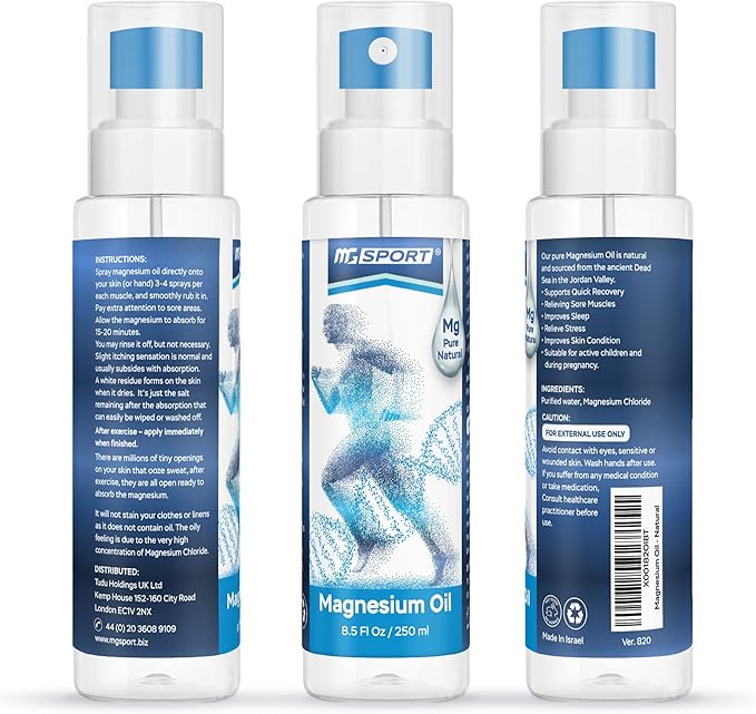High Absorption Magnesium Supplement and Magnesium Spray for Leg Cramps Sore Muscles and Muscle Recovery