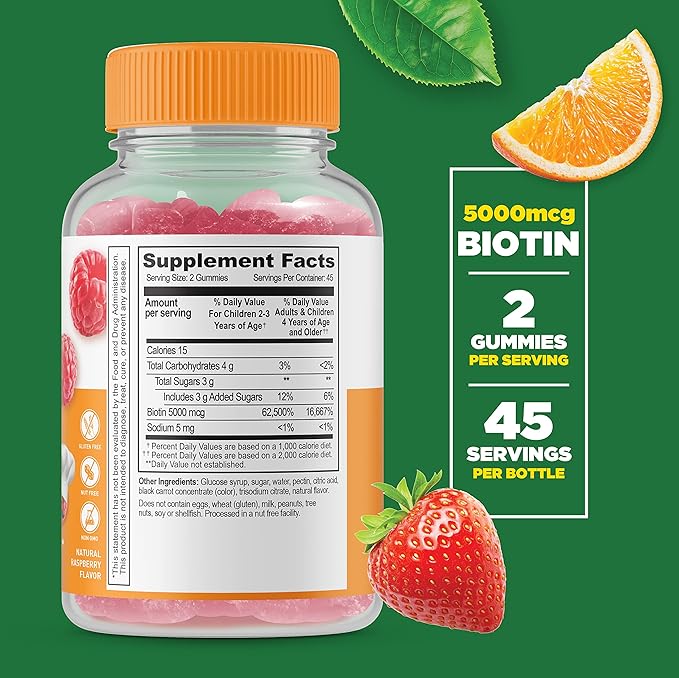 Lifeable Zinc Kids + Biotin Kids Gummies Bundle - Great Tasting Vitamin Supplement Gluten Free GMO Free Chewable Gummy