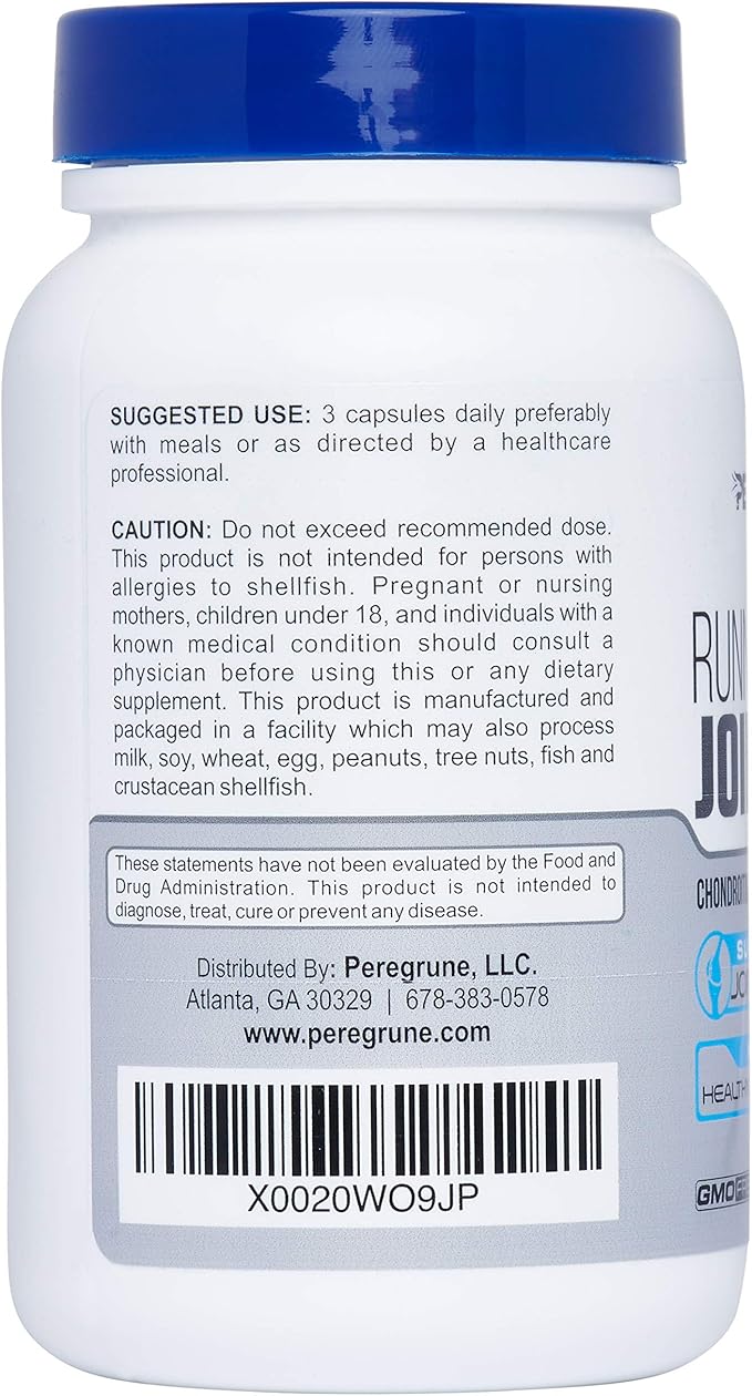Runner Joint Support Supplement | Supports Healthy Joints Cartilage &amp Mobility | Glucosamine Chondroitin MSM | GMP Certified Joint Support for Athletes – 90 Capsules