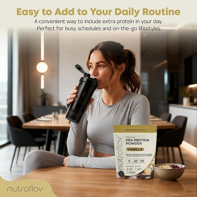 Vegan Vanilla Protein Powder - Plant Based Pea Protein Powder - 20g Protein Per Serving with 4 Ingredients - Iron-Rich Easy to Digest - No Added Sugar - Great for Shakes &amp Smoothies - 20 Servings