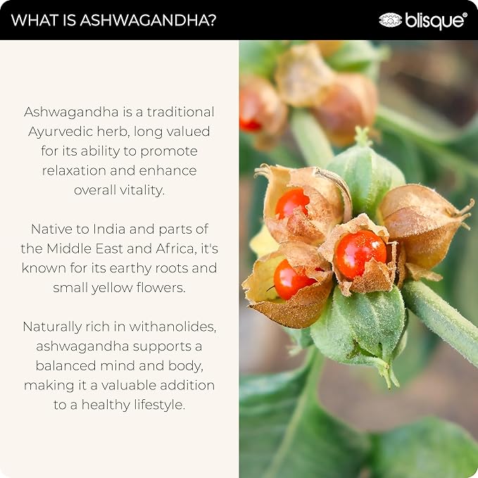 Blisque - Extremely Bitter Organic Ashwagandha Paste | This is a Paste that Needs to be Scooped with a Spoon. These are NOT Capsules. | Very Bitter | 60 Grams | Contains Glycerin