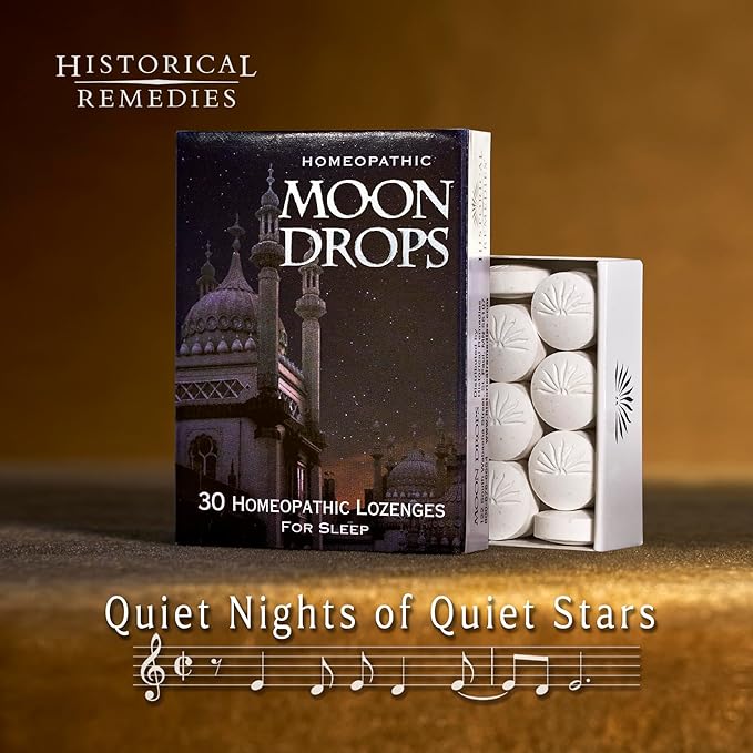 Moon Drops Sleep Aid Lozenges (12 Pack) | Homeopathic Vanilla Flavor Supplement Non-Habit Forming Vegan Gluten-Free Sleep Support Including Coffea Cruda 12X