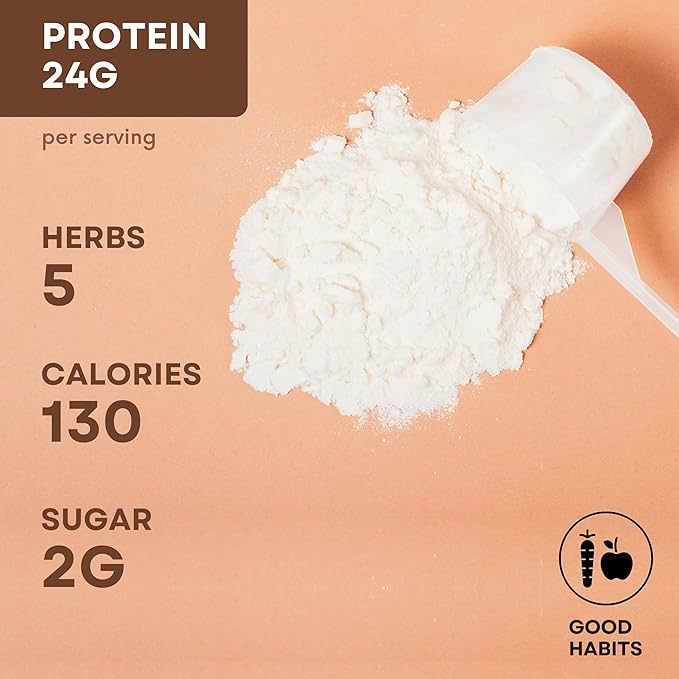 Herbo Protein 100% Whey Protein Isolate Naturally Hydrolized. 24g of Protein 2g of Sugar Low Carb Gluten Free 2 Pound 30 Servings Vanilla - Cinnamon - Cardamom Protein Powder