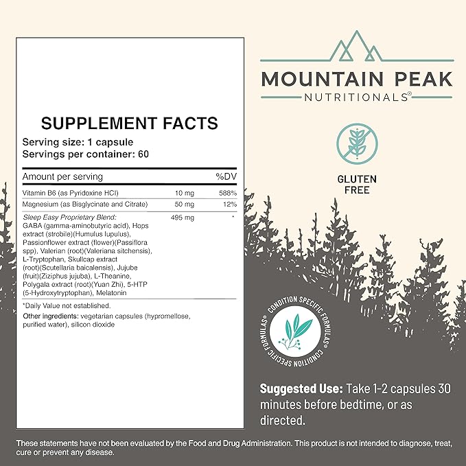 Mountain Peak Nutritionals Sleep &amp Mood Support Combo Pack – 5-HTP Amino Acids Melatonin Magnesium &amp Serotonin Boosting Ingredients – Hypoallergenic Supplements for Relaxation &amp Well-Be