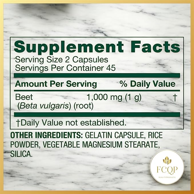 Spring Valley Beet Root Supplement 1000mg 90 Capsules Circulation Support (1)